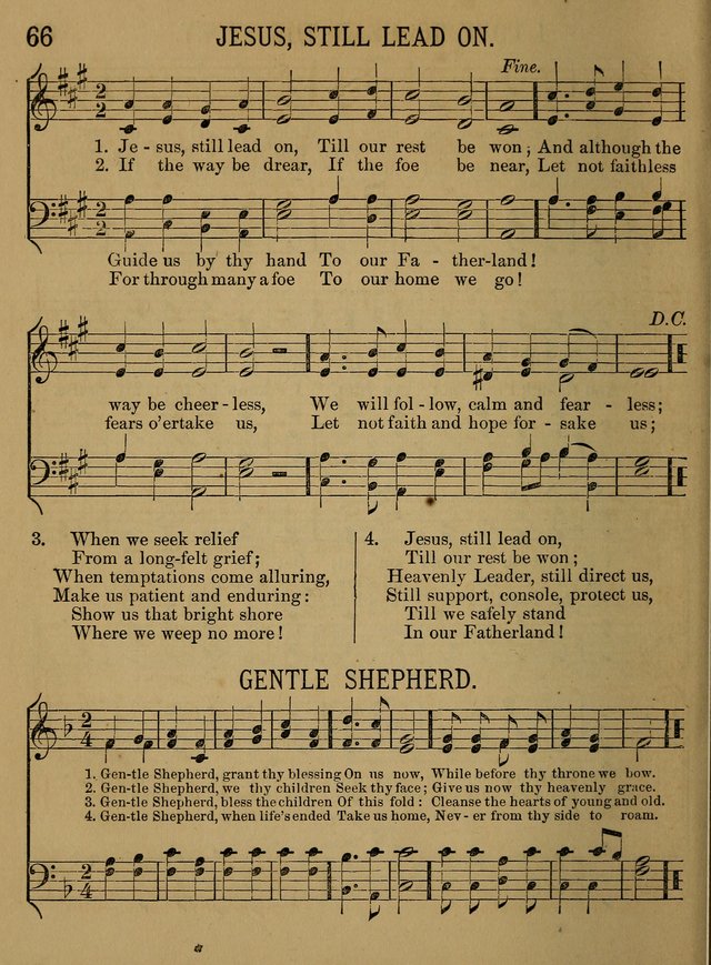 Sunday-School Songs: a new collection of hymns and tunes specially prepared for the use of Sunday-schools and for social and family worship. (3rd. ed.) page 66