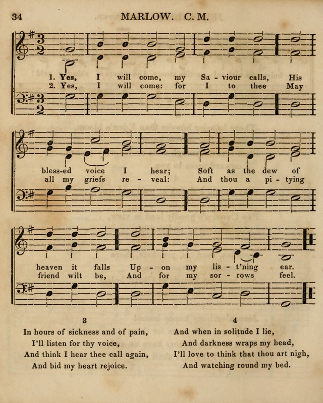 The Sunday School Singing Book: being a collection of hymns with appropriate music, designed as a guide and assistant to the devotional exercises of Sabbath schools and families...(3rd ed.) page 34