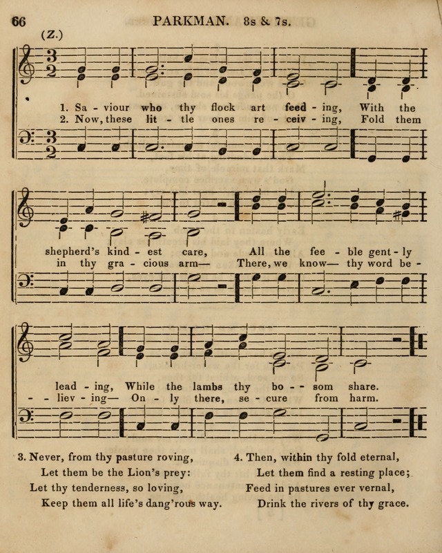 The Sunday School Singing Book: being a collection of hymns with appropriate music, designed as a guide and assistant to the devotional exercises of Sabbath schools and families...(3rd ed.) page 66