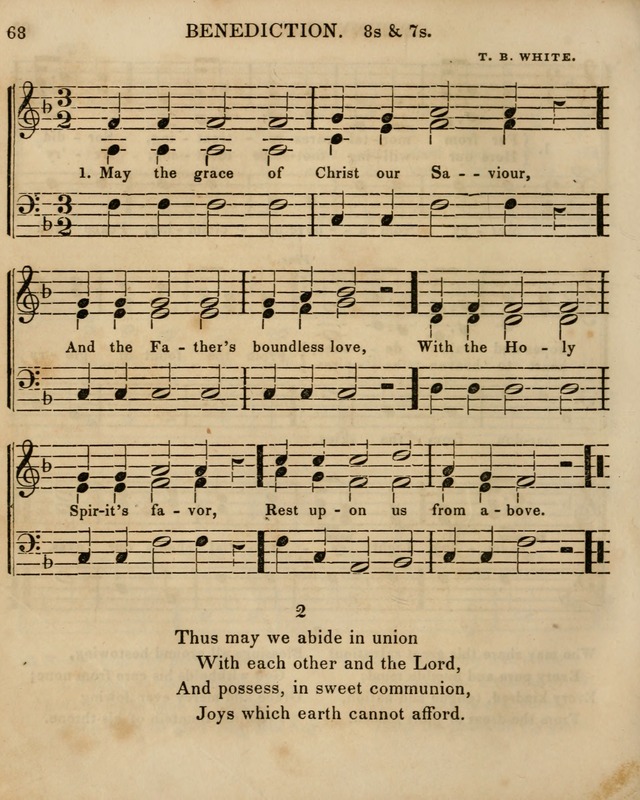 The Sunday School Singing Book: being a collection of hymns with appropriate music, designed as a guide and assistant to the devotional exercises of Sabbath schools and families...(3rd ed.) page 68