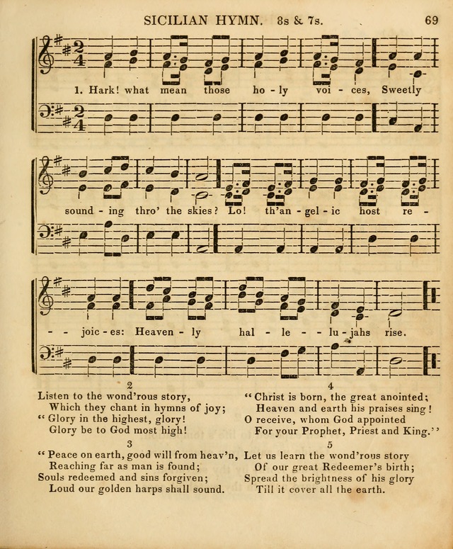 The Sunday School Singing Book: being a collection of hymns with appropriate music, designed as a guide and assistant to the devotional exercises of Sabbath schools and families...(3rd ed.) page 69