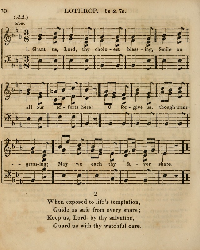 The Sunday School Singing Book: being a collection of hymns with appropriate music, designed as a guide and assistant to the devotional exercises of Sabbath schools and families...(3rd ed.) page 70