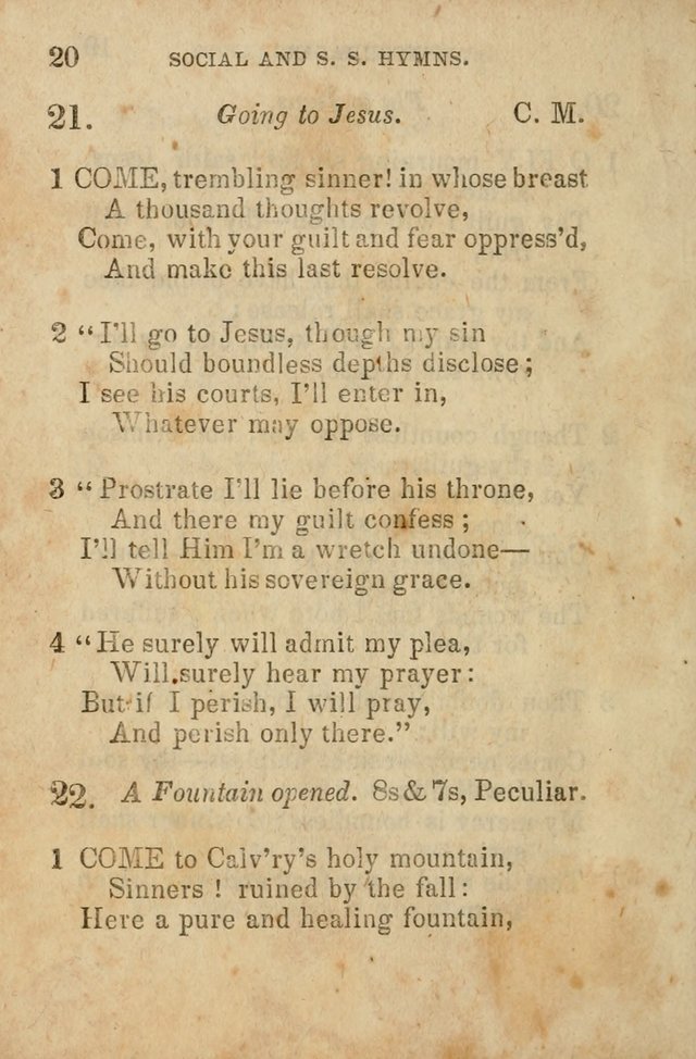 The Social and Sabbath School Hymn-Book. (5th ed.) page 21