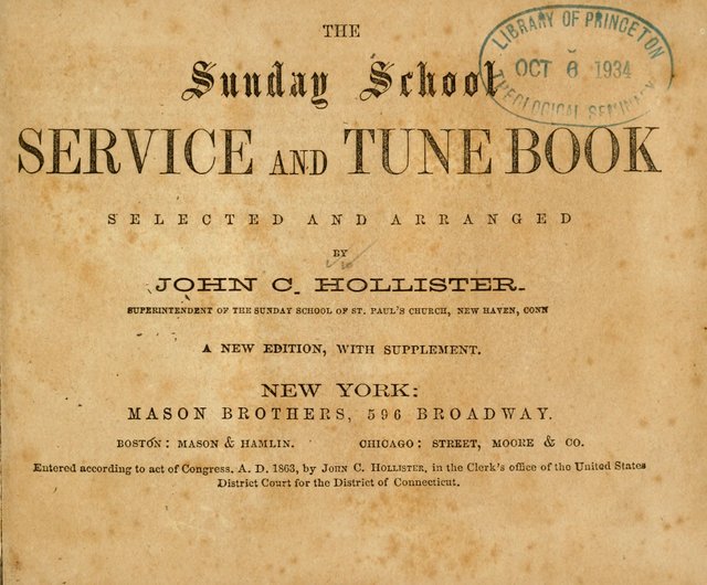The Sunday School Service and Tune Book page iii