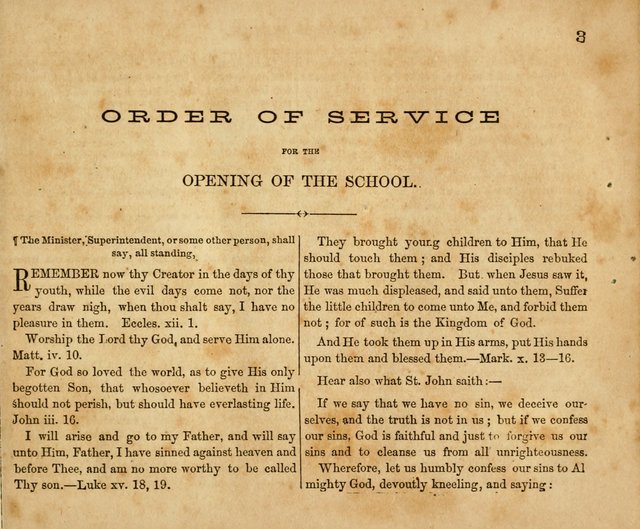 The Sunday School Service and Tune Book page v