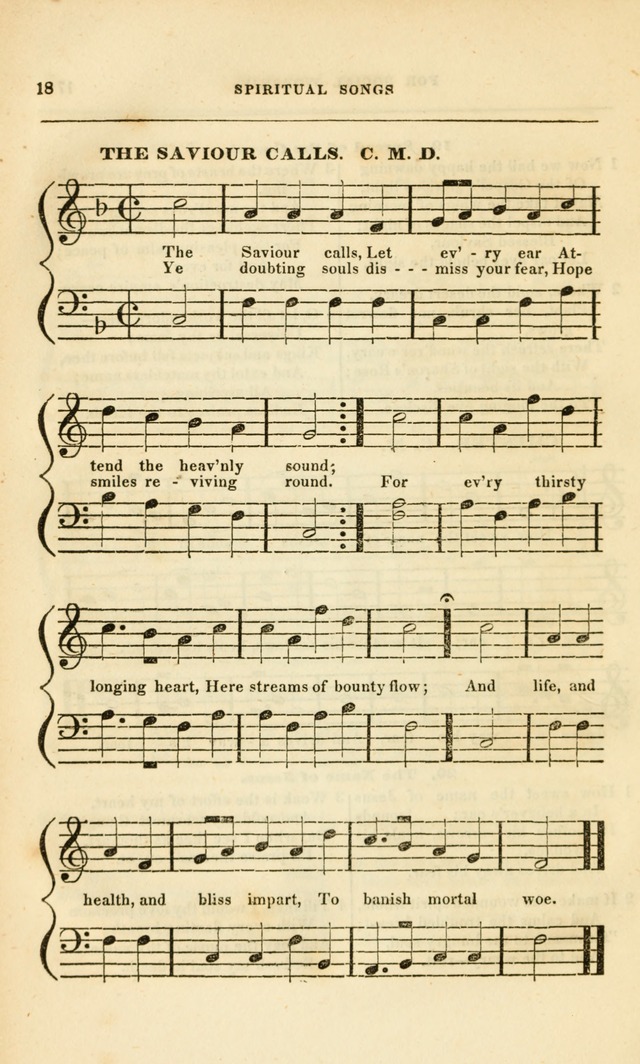 Spiritual Songs for Social Worship: adapted to the use of families and private circles, to missinary meetings, to monthly concert, and to other occasions of special interest.(Rev. and Enl. Ed.) page 18