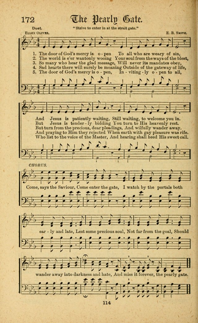 Songs of Salvation: as Used by Crossley and Hunter in Evangelistic Meetings: and adapted for the church, grove, school, choir and home page 114
