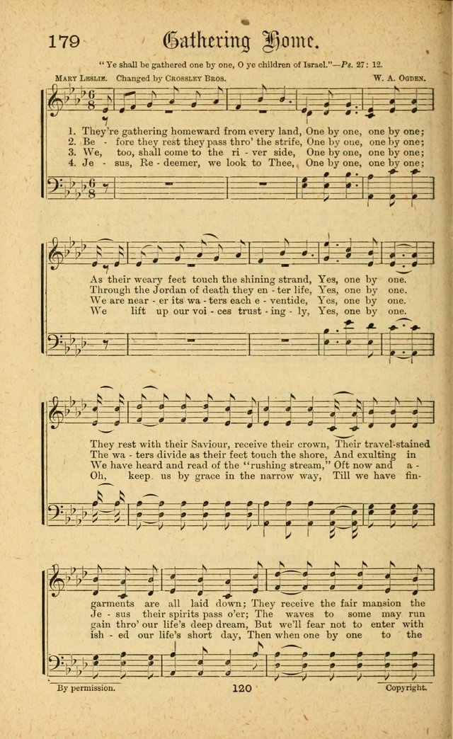 Songs of Salvation: as Used by Crossley and Hunter in Evangelistic Meetings: and adapted for the church, grove, school, choir and home page 120