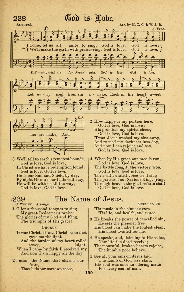 Songs of Salvation: as Used by Crossley and Hunter in Evangelistic Meetings: and adapted for the church, grove, school, choir and home page 159