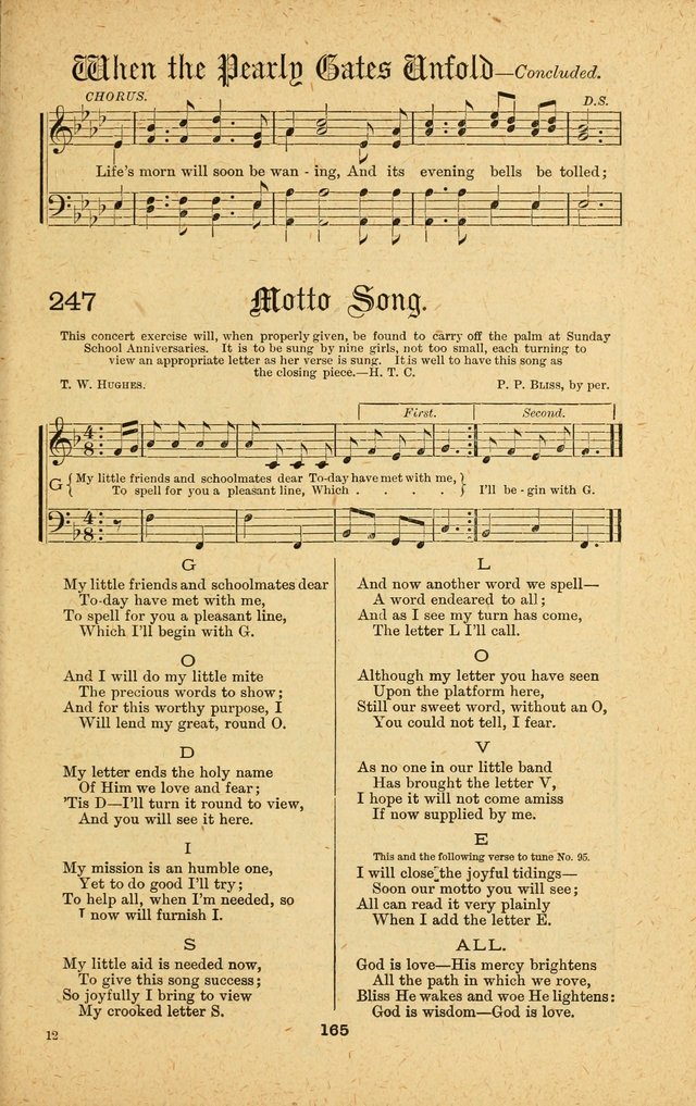 Songs of Salvation: as Used by Crossley and Hunter in Evangelistic Meetings: and adapted for the church, grove, school, choir and home page 165