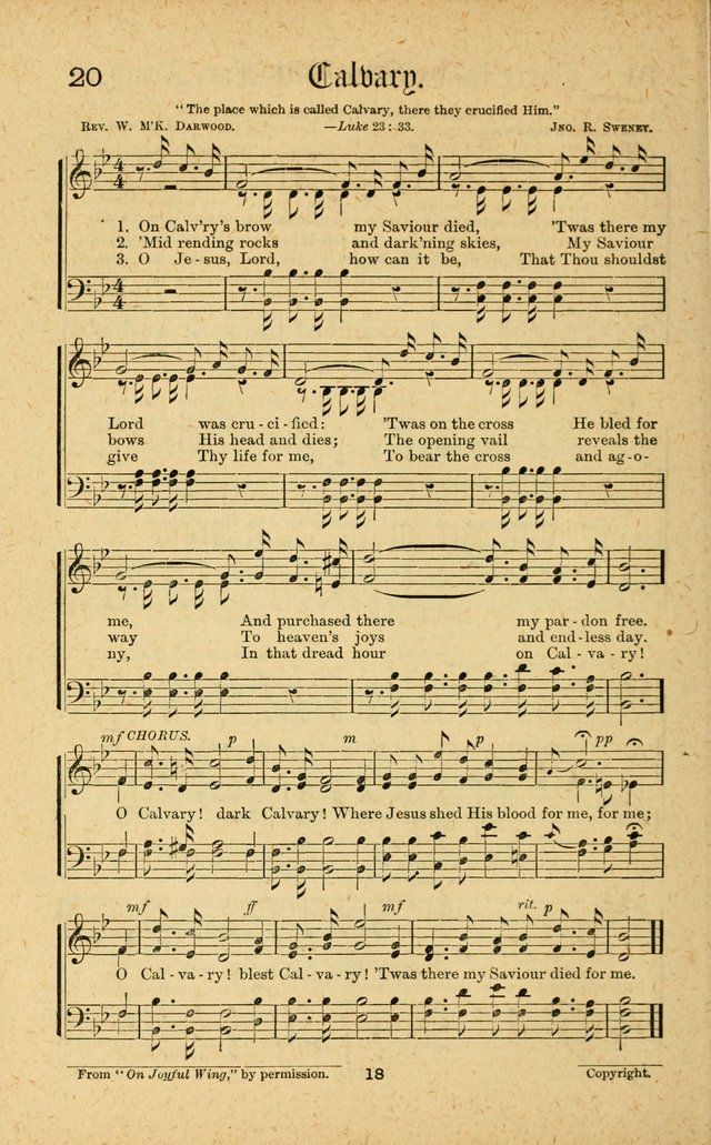 Songs of Salvation: as Used by Crossley and Hunter in Evangelistic Meetings: and adapted for the church, grove, school, choir and home page 18
