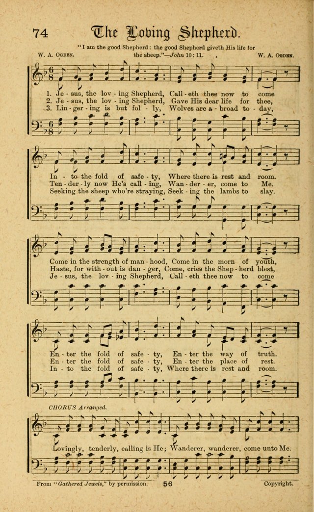 Songs of Salvation: as Used by Crossley and Hunter in Evangelistic Meetings: and adapted for the church, grove, school, choir and home page 56