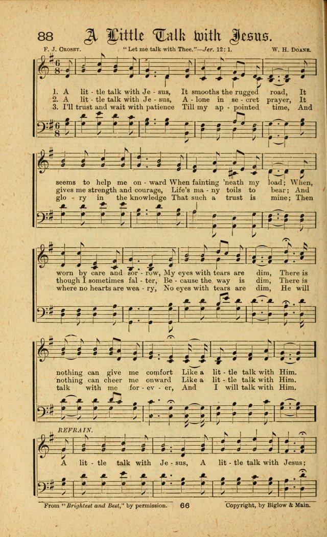 Songs of Salvation: as Used by Crossley and Hunter in Evangelistic Meetings: and adapted for the church, grove, school, choir and home page 66