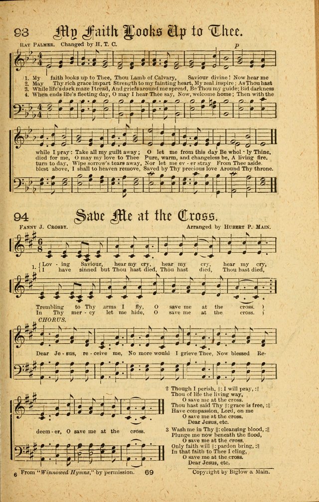 Songs of Salvation: as Used by Crossley and Hunter in Evangelistic Meetings: and adapted for the church, grove, school, choir and home page 69