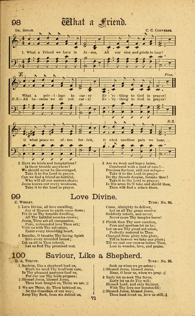 Songs of Salvation: as Used by Crossley and Hunter in Evangelistic Meetings: and adapted for the church, grove, school, choir and home page 71