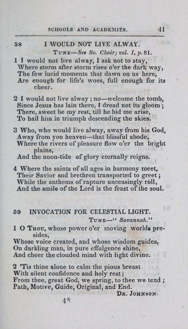 A Selection of Sacred Songs: for the use of schools and academies page 41