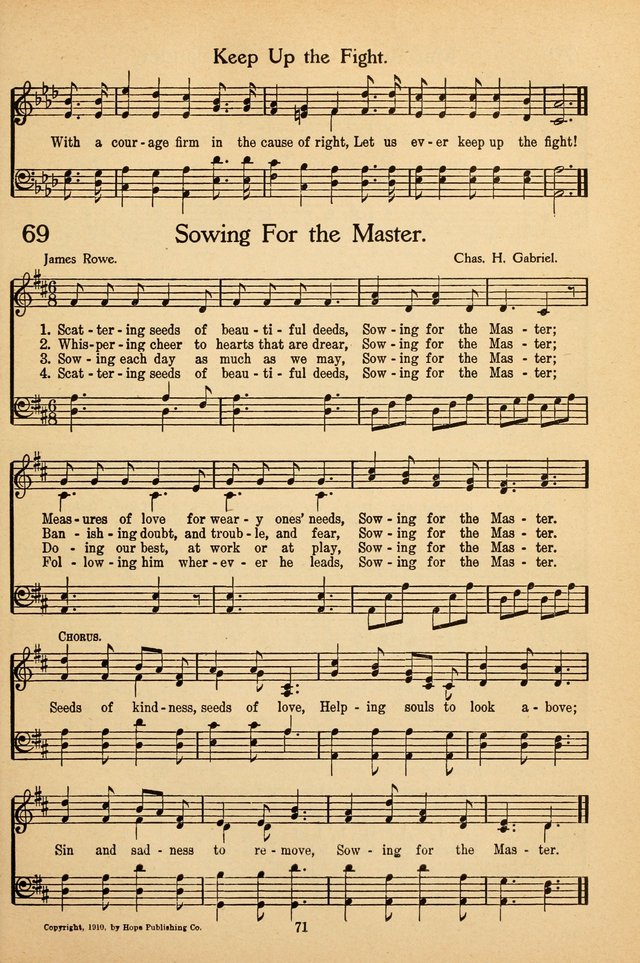 Sunday School Voices: a collection of sacred songs page 73