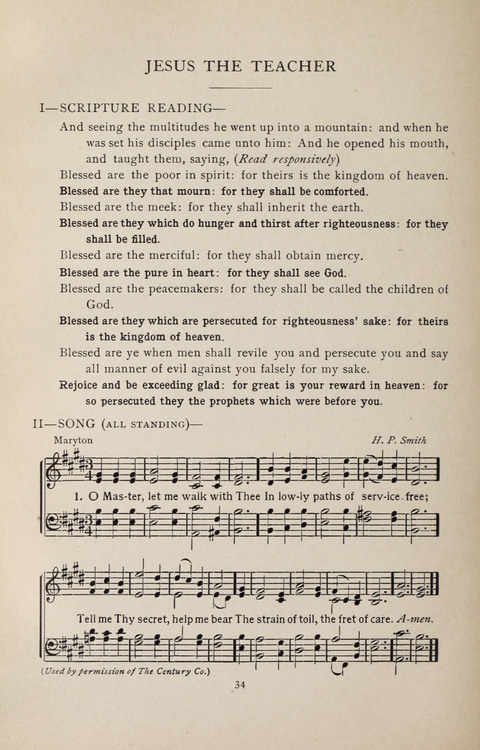 Scripture and Song in Worship: A service book for the Sunday School page 34