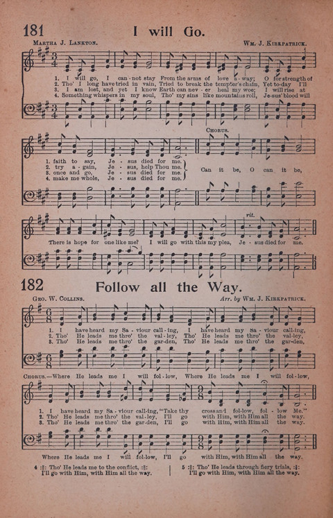Songs of Triumph Nos. 1 and 2 Combined: 201 choice new hymns for choirs, solo singers, the home circle, etc. page 170