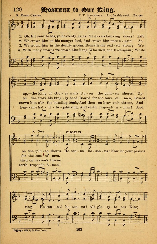 The Silver Trumpet: a collection of new and selected hymns; for use in public worship, revival services, prayer and social meetings, and Sunday schools page 103