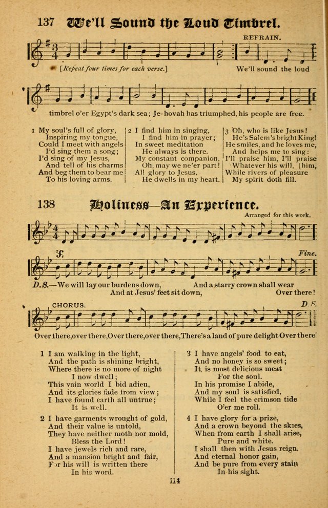 The Silver Trumpet: a collection of new and selected hymns; for use in public worship, revival services, prayer and social meetings, and Sunday schools page 114