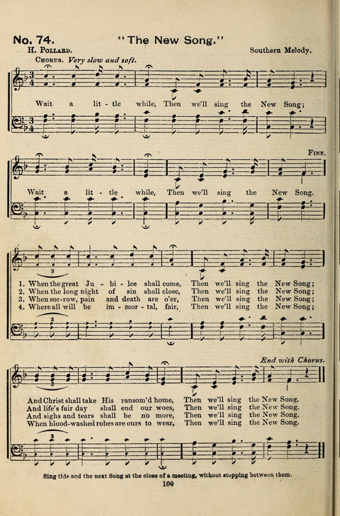 Silver Tones: a new temperance and prohibition song book, containing the most popular songs sung by The Silver Lake Quartette page 100