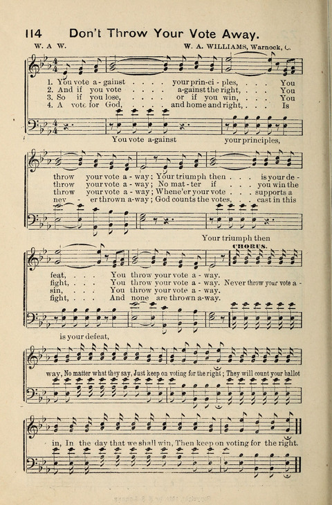 Silver Tones: a new temperance and prohibition song book, containing the most popular songs sung by The Silver Lake Quartette page 124