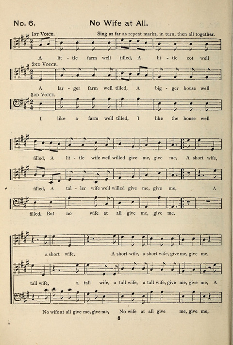 Silver Tones: a new temperance and prohibition song book, containing the most popular songs sung by The Silver Lake Quartette page 8
