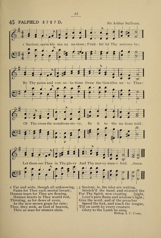 Student Volunteer Hymnal: Fourth International Convention, Toronto, 1902 page 45