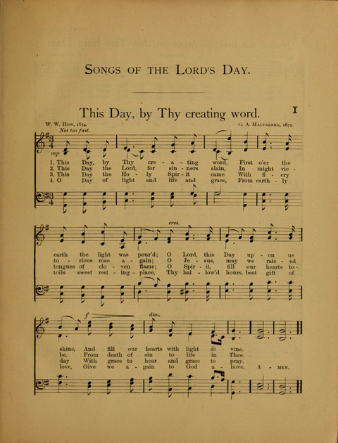 Songs of Worship: for the Sunday School page 1