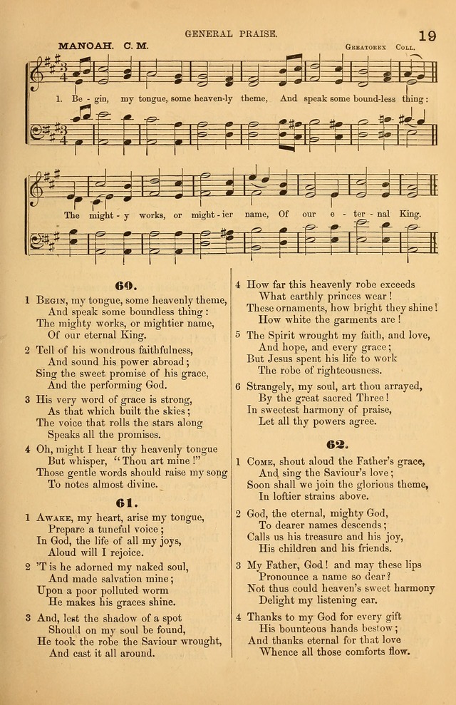 Songs of the Church: or, hymns and tunes for Christian worship page 19