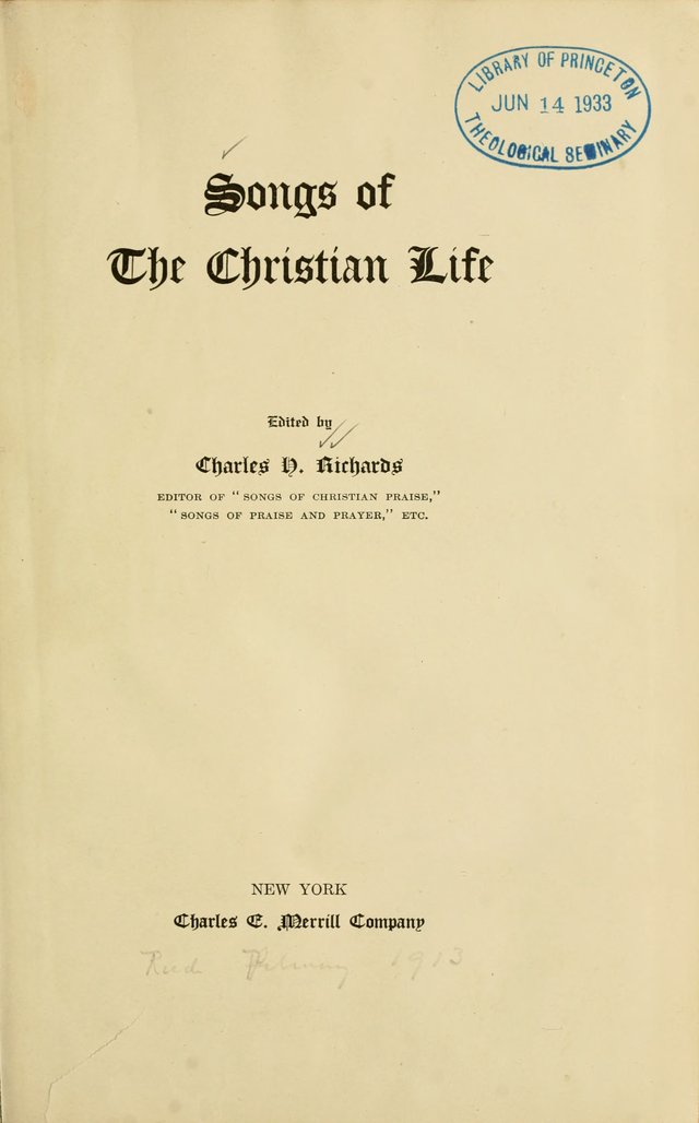 Songs of the Christian Life page v