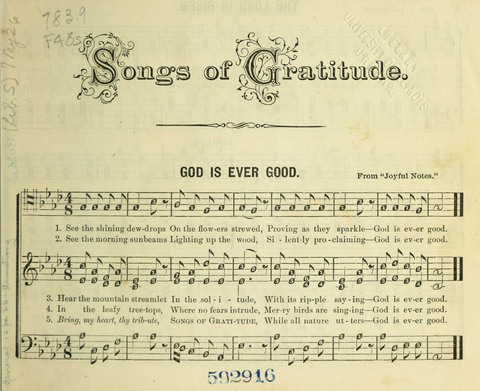 Songs of Gratitude: a cluster of new melodies for Sunday schools and worshiping assemblies page 3