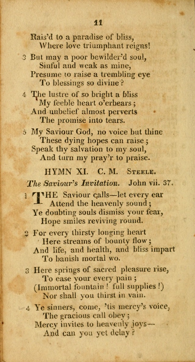 A Selection of Hymns for the use of social religious meetings, and for private devotions 2d ed. page 9