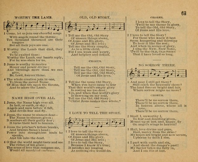 Songs of the Kingdom: a choice collection of songs and hymns for the Sunday school and other social services page 63
