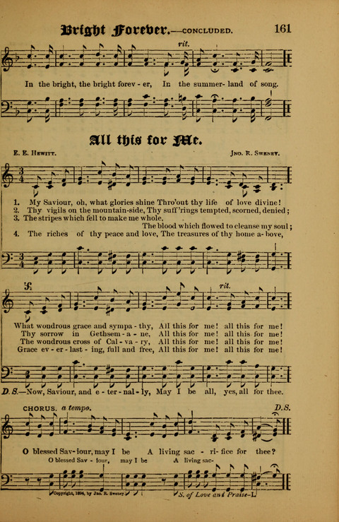 Songs of Love and Praise: for use in meetings & Christian worship & work page 161