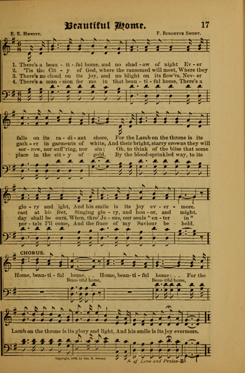 Songs of Love and Praise: for use in meetings & Christian worship & work page 17