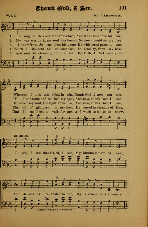 Songs of Love and Praise: for use in meetings & Christian worship & work page 191