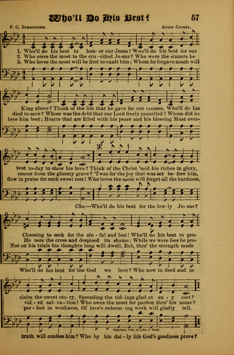 Songs of Love and Praise: for use in meetings & Christian worship & work page 57