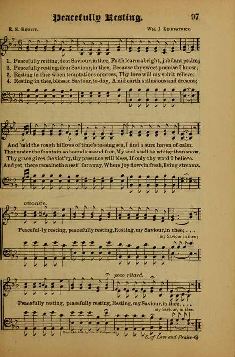Songs of Love and Praise: for use in meetings & Christian worship & work page 97