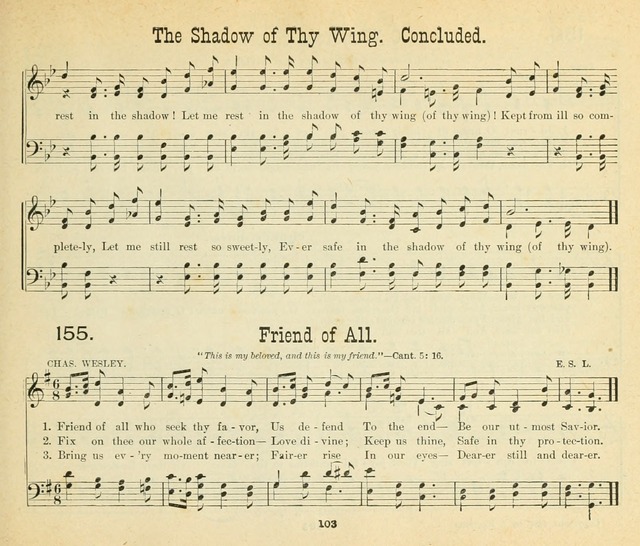 Songs of the Morning: a choice collection of songs and hymns for the Sunday school and other social services page 104