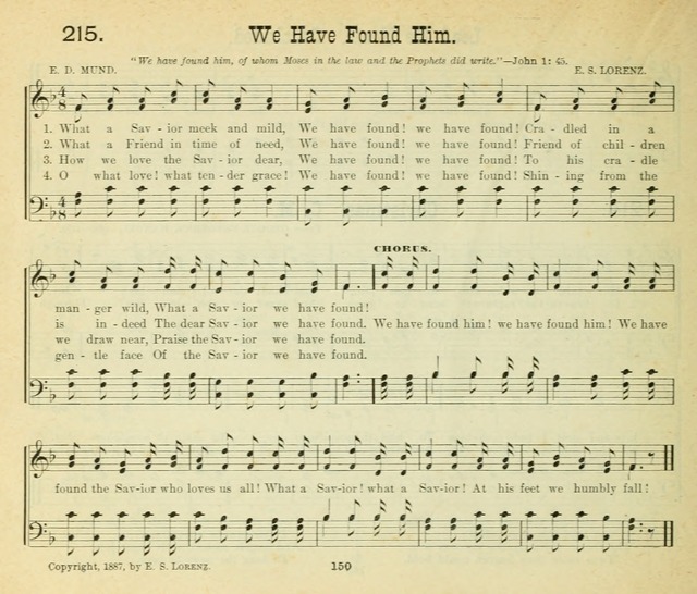 Songs of the Morning: a choice collection of songs and hymns for the Sunday school and other social services page 151