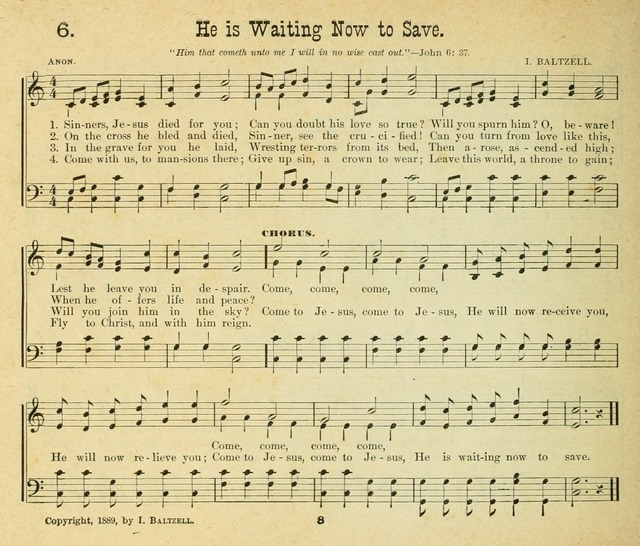 Songs of the Morning: a choice collection of songs and hymns for the Sunday school and other social services page 9