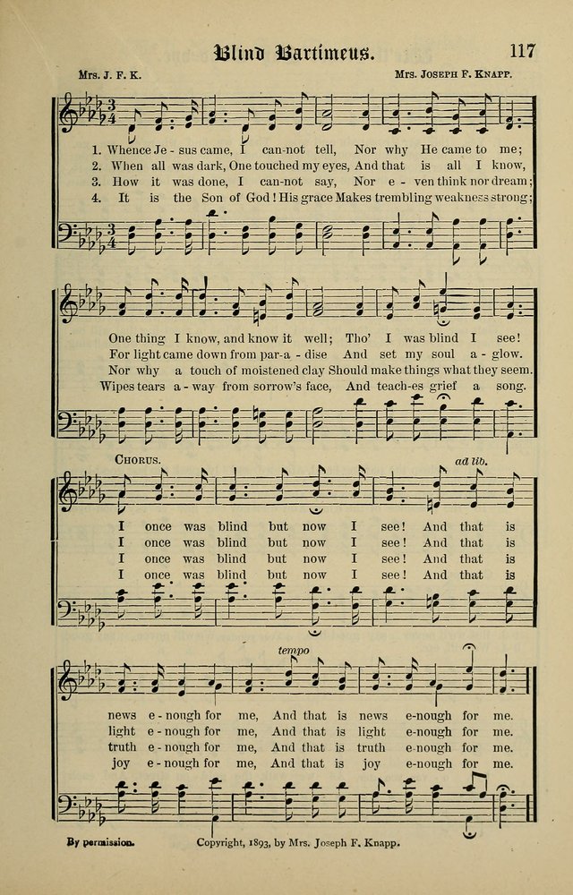 Songs of the Peacemaker: a collection of sacred songs and hymns for use in all services of the church, Sunday-school, home circle, and all kinds of evangelistic work page 117