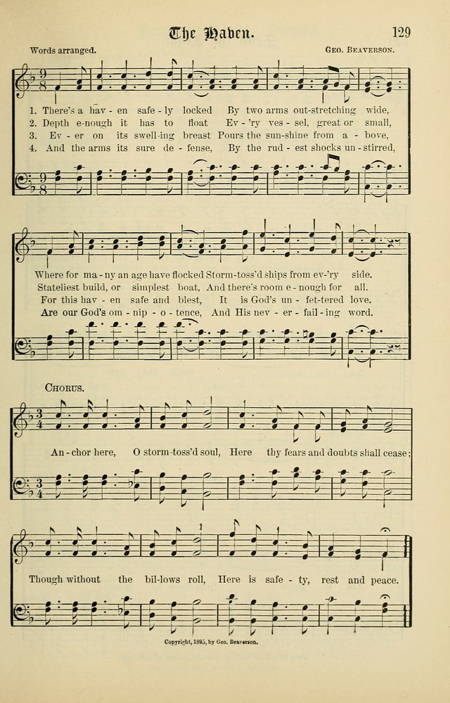 Songs of the Peacemaker: a collection of sacred songs and hymns for use in all services of the church, Sunday-school, home circle, and all kinds of evangelistic work page 129