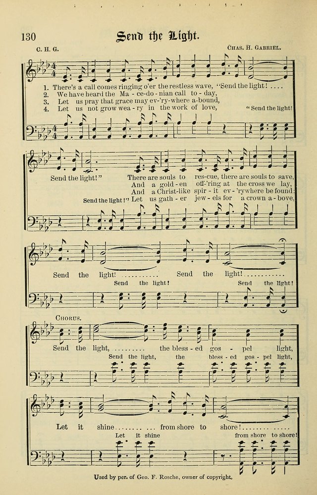 Songs of the Peacemaker: a collection of sacred songs and hymns for use in all services of the church, Sunday-school, home circle, and all kinds of evangelistic work page 130