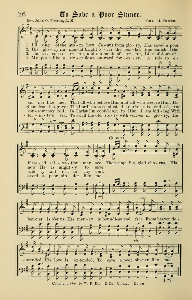 Songs of the Peacemaker: a collection of sacred songs and hymns for use in all services of the church, Sunday-school, home circle, and all kinds of evangelistic work page 192