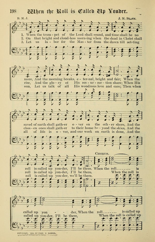 Songs of the Peacemaker: a collection of sacred songs and hymns for use in all services of the church, Sunday-school, home circle, and all kinds of evangelistic work page 198