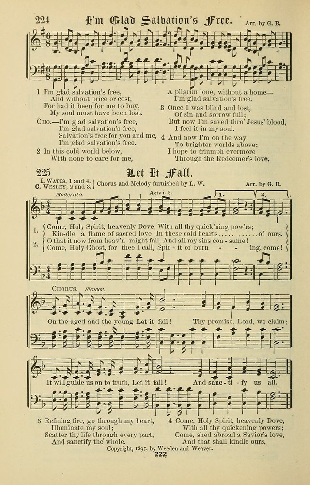 Songs of the Peacemaker: a collection of sacred songs and hymns for use in all services of the church, Sunday-school, home circle, and all kinds of evangelistic work page 222
