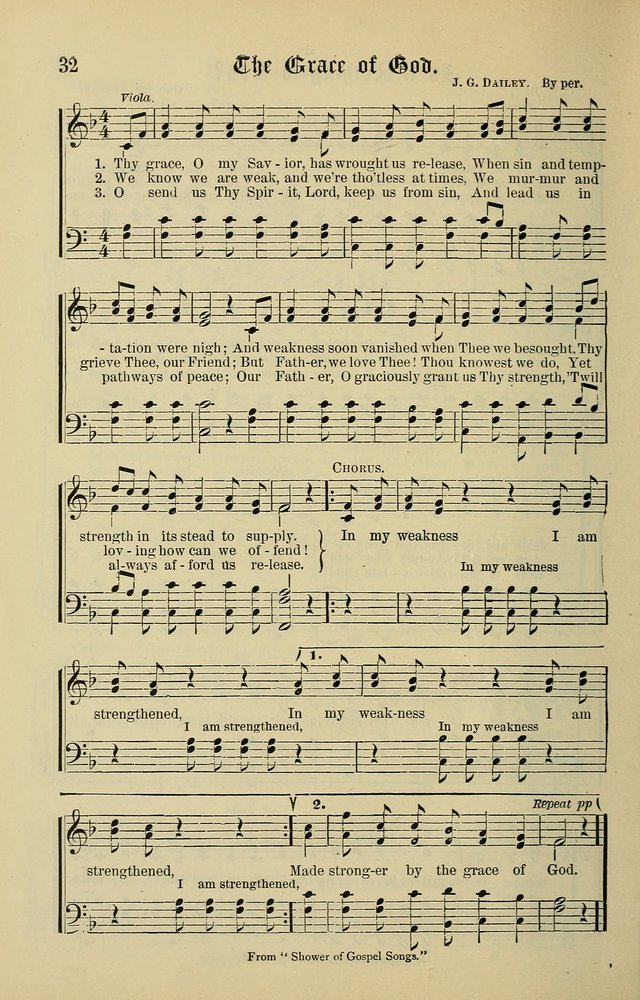 Songs of the Peacemaker: a collection of sacred songs and hymns for use in all services of the church, Sunday-school, home circle, and all kinds of evangelistic work page 32